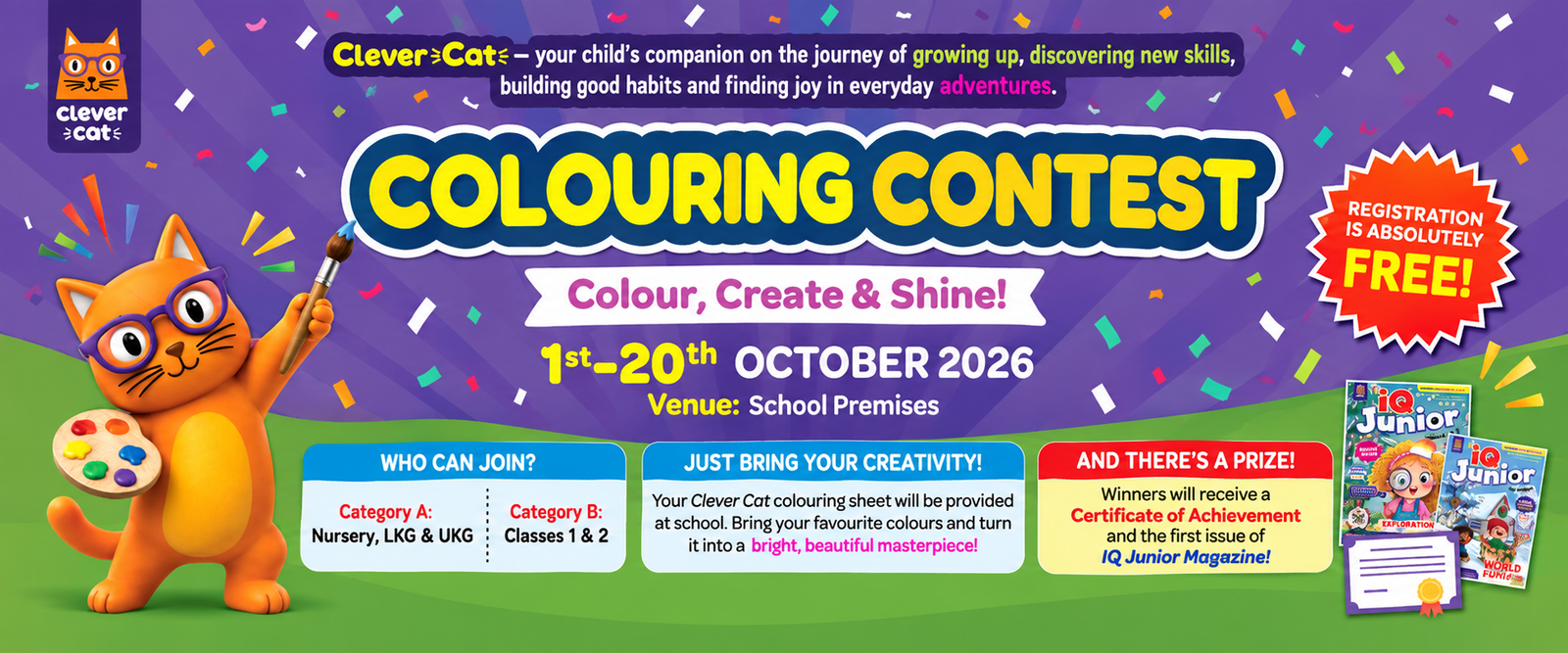 Clever Cat Colouring Contest — Colour, Create & Shine
